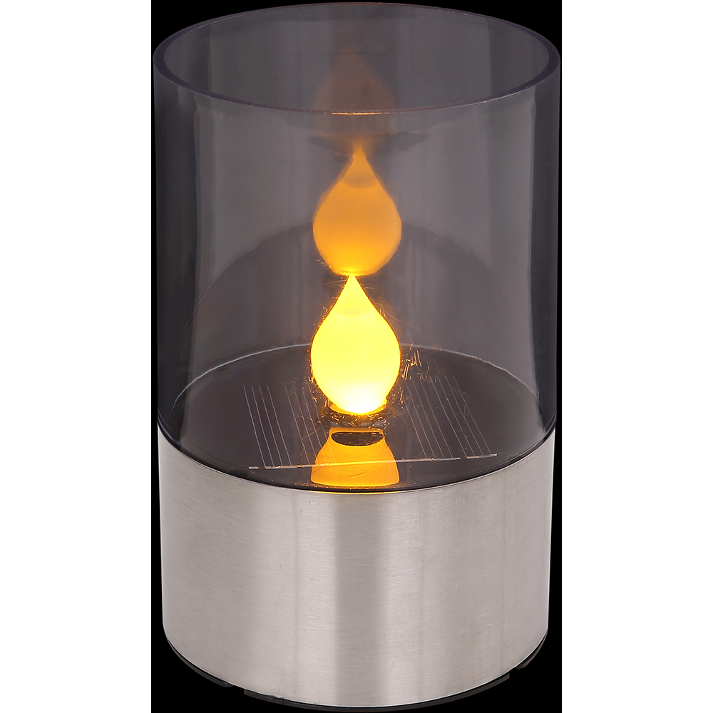 Decoratiune solara GLOBO tip lumanare, 1800K, IP44, plastic, transparent