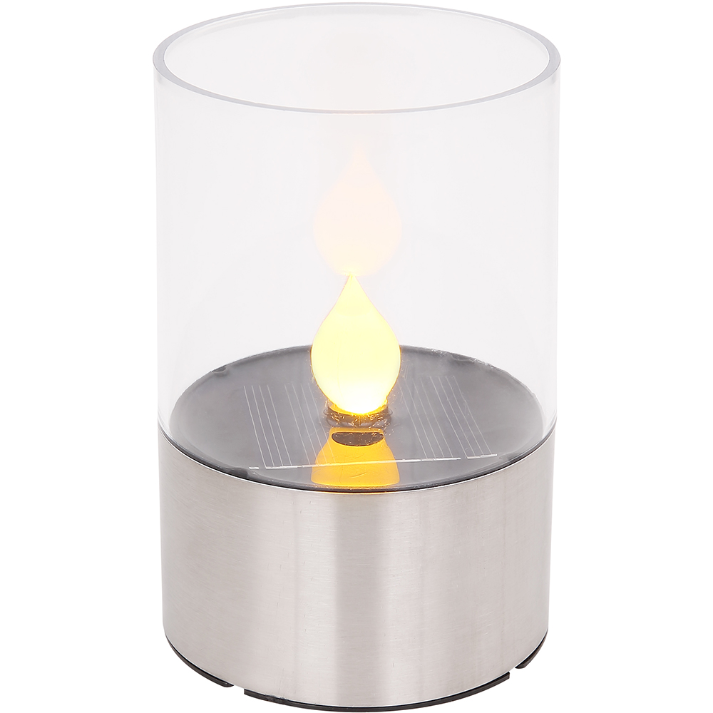Decoratiune solara GLOBO tip lumanare, 1800K, IP44, plastic, transparent