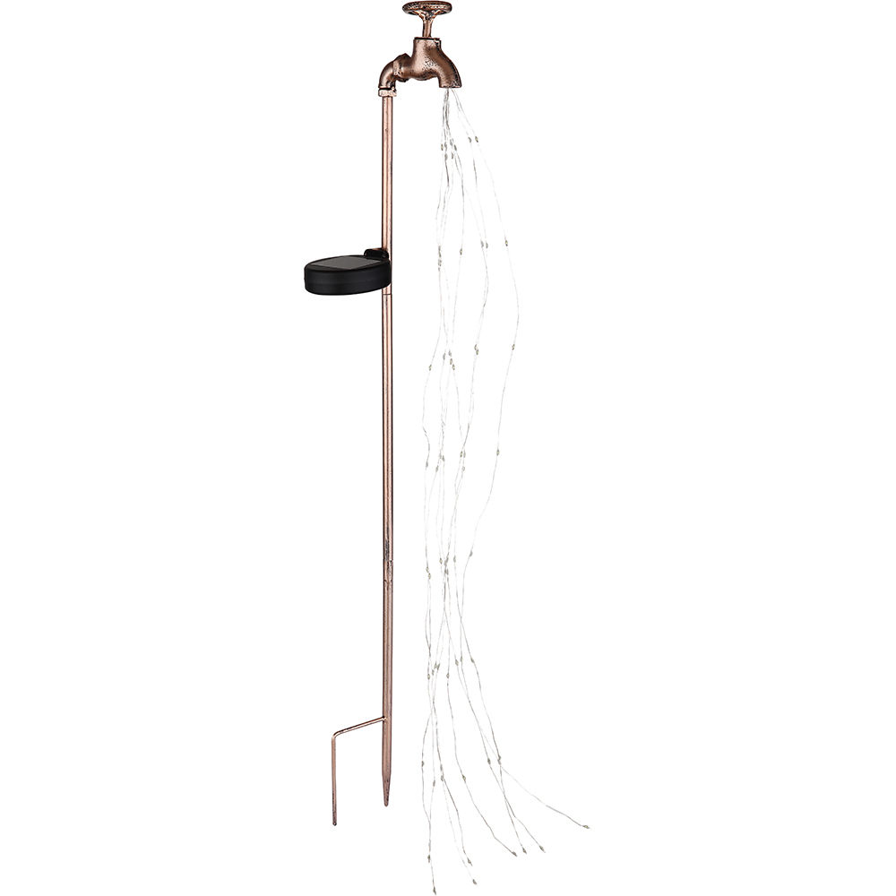 Lampa solara GLOBO tip robinet, 80cm, 4500K, IP44, metal, auriu