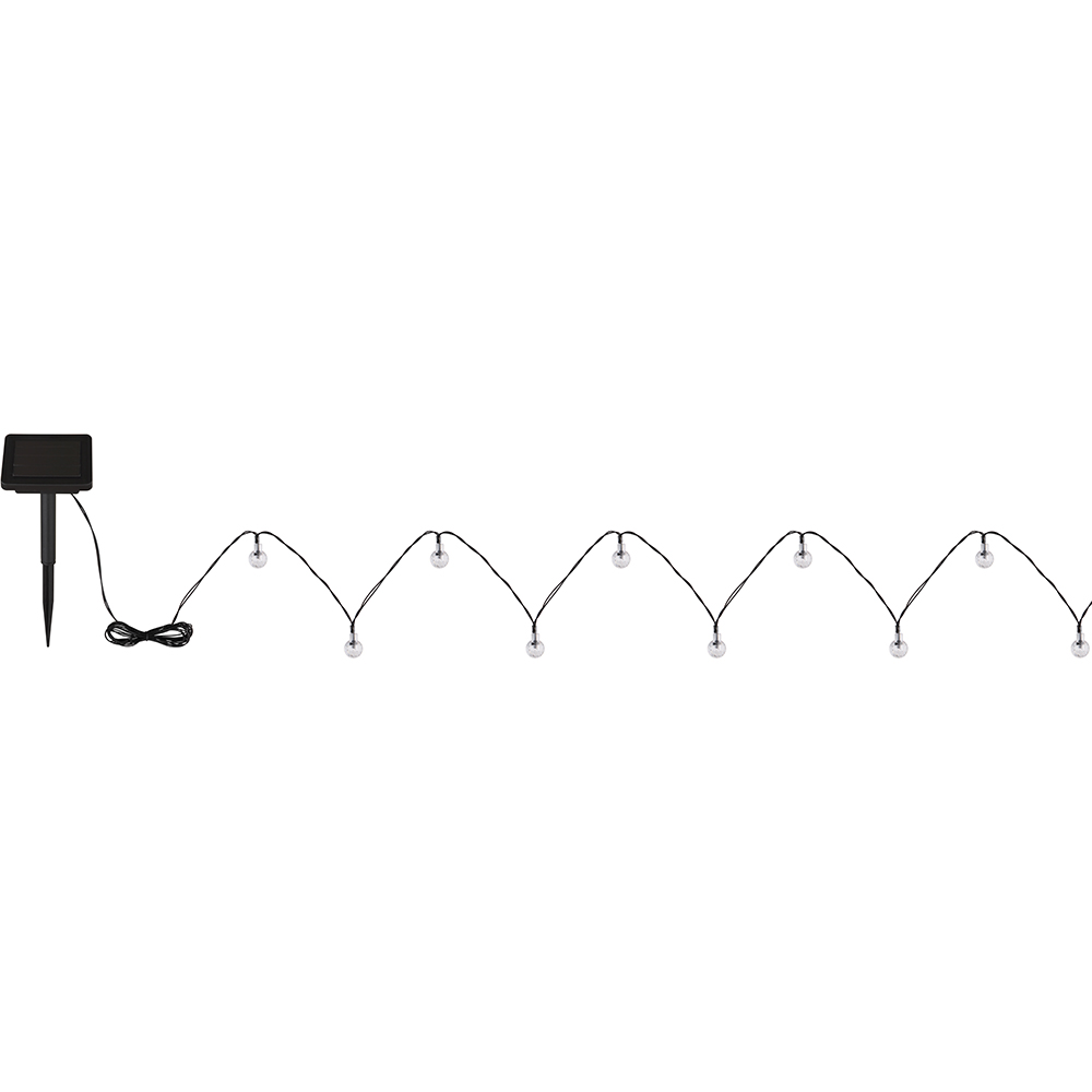 Ghirlanda solara GLOBO, 2m, 2700K, IP44, plastic, negru