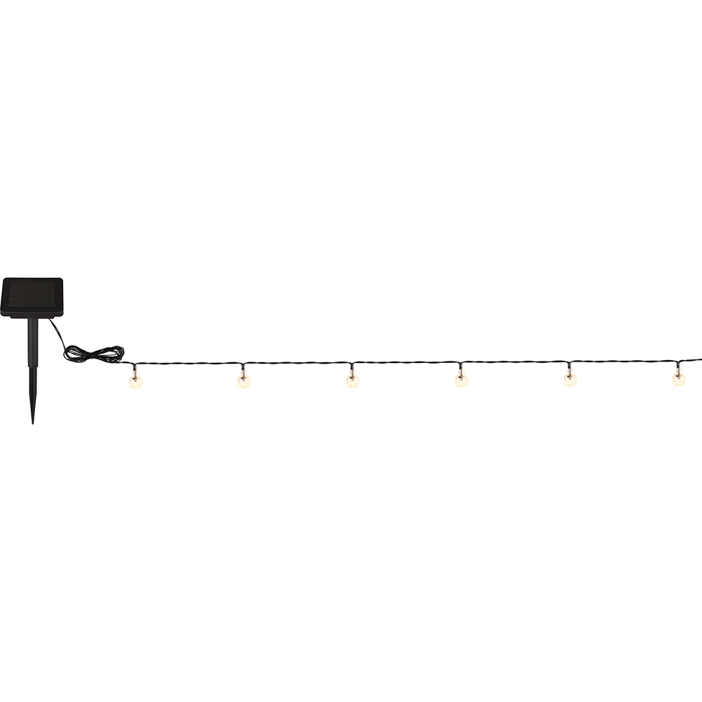 Ghirlanda solara GLOBO, 2m, 2700K, IP44, plastic, negru