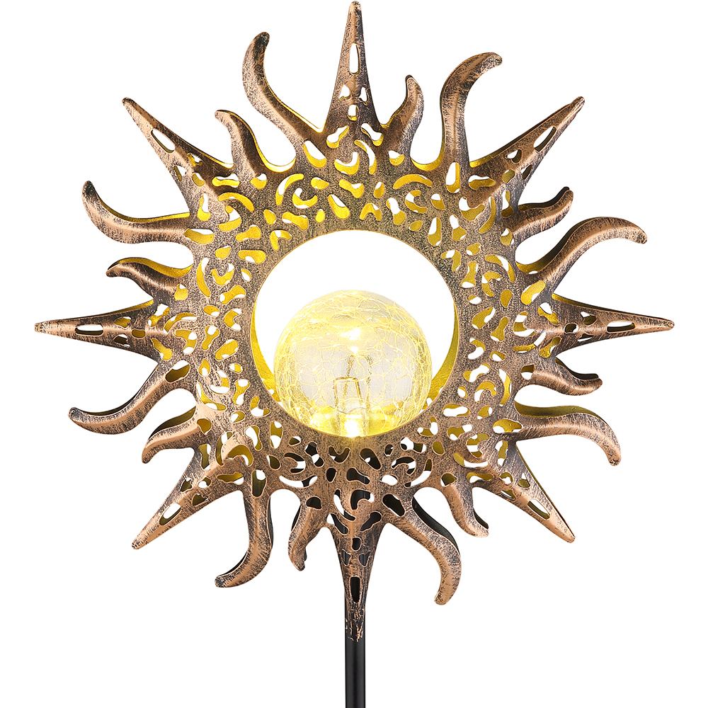 Lampa solara GLOBO soare, 81.5cm, 3000K, IP44, metal, negru