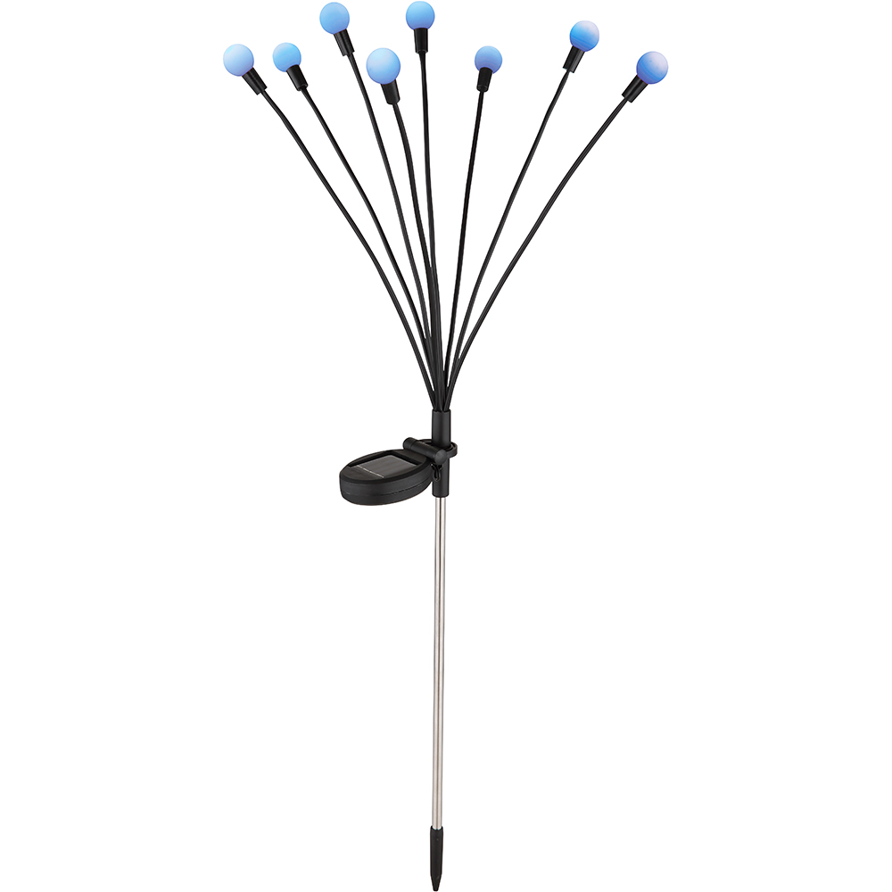 Lampa solara GLOBO RGB, IP44, otel, negru mat