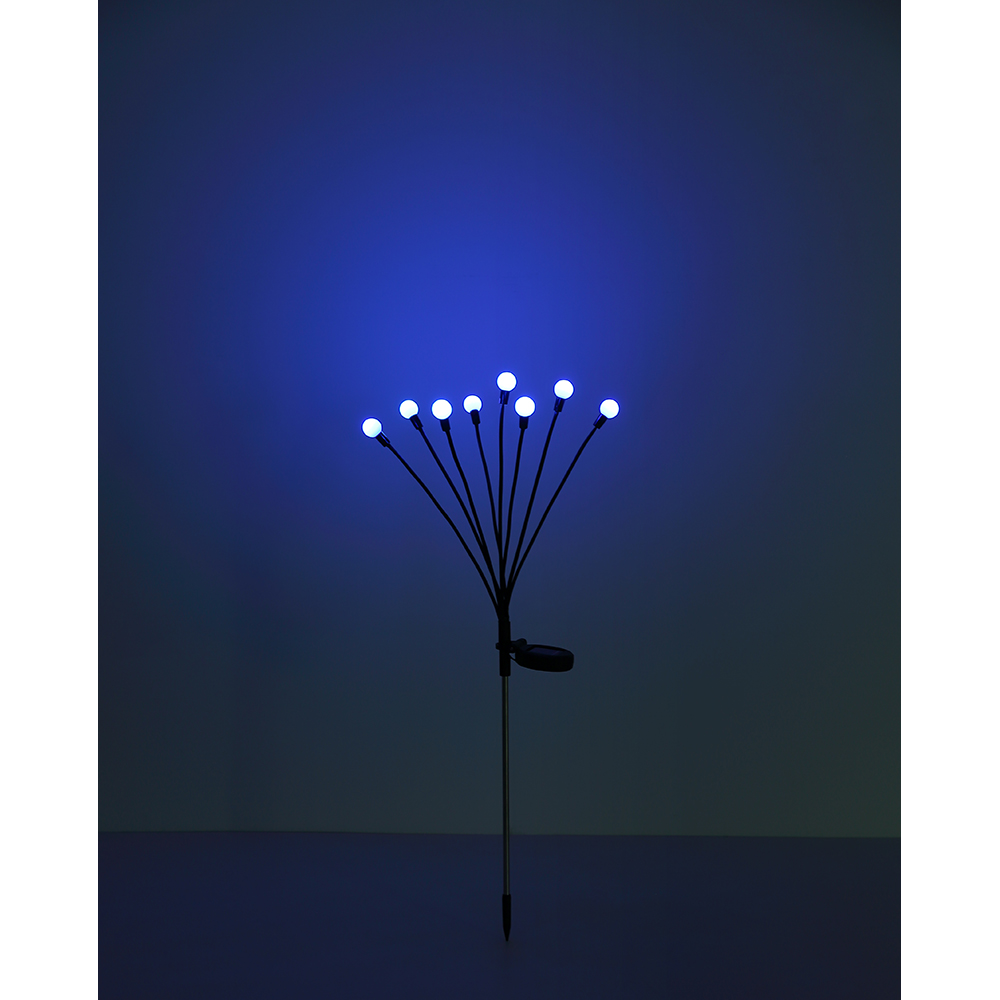 Lampa solara GLOBO RGB, IP44, otel, negru mat