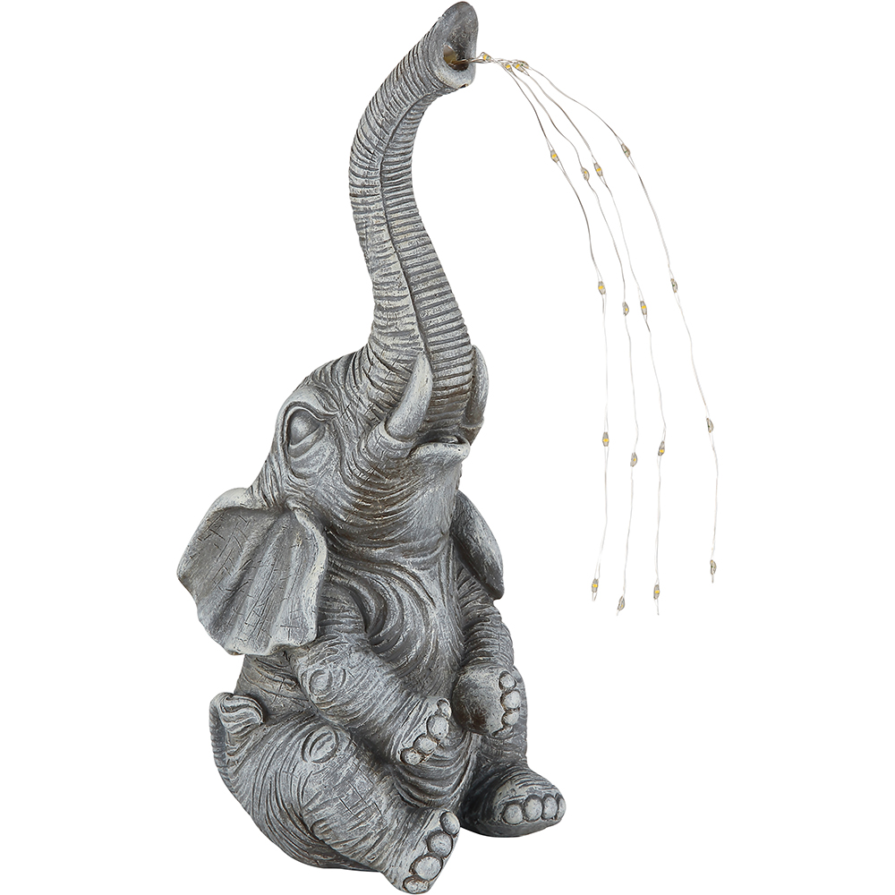 Lampa solara GLOBO elefant, 3000K, IP44, plastic, gri mat