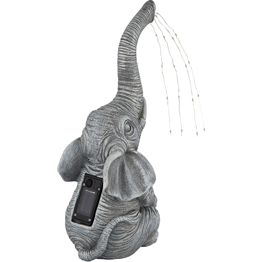 Lampa solara GLOBO elefant, 3000K, IP44, plastic, gri mat