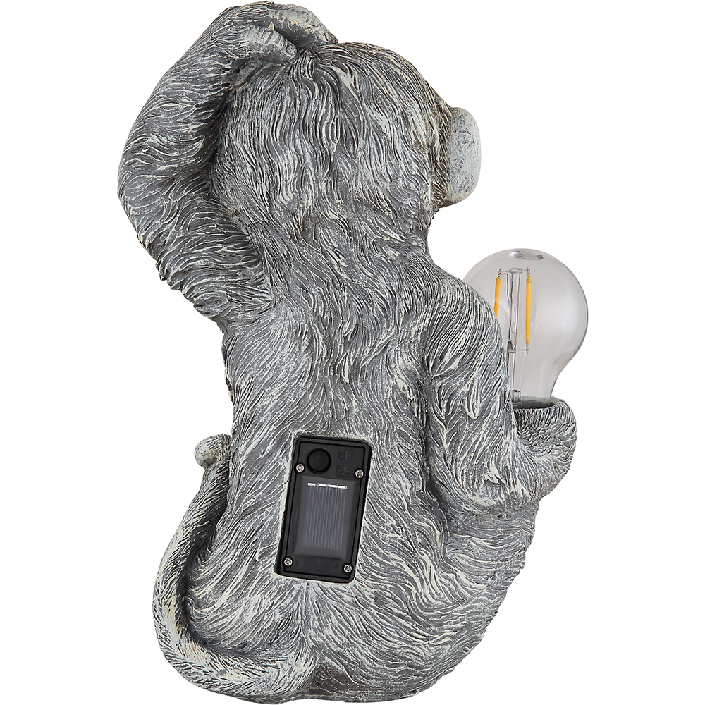 Lampa solara GLOBO maimuta, 3000K, IP44, plastic, gri mat