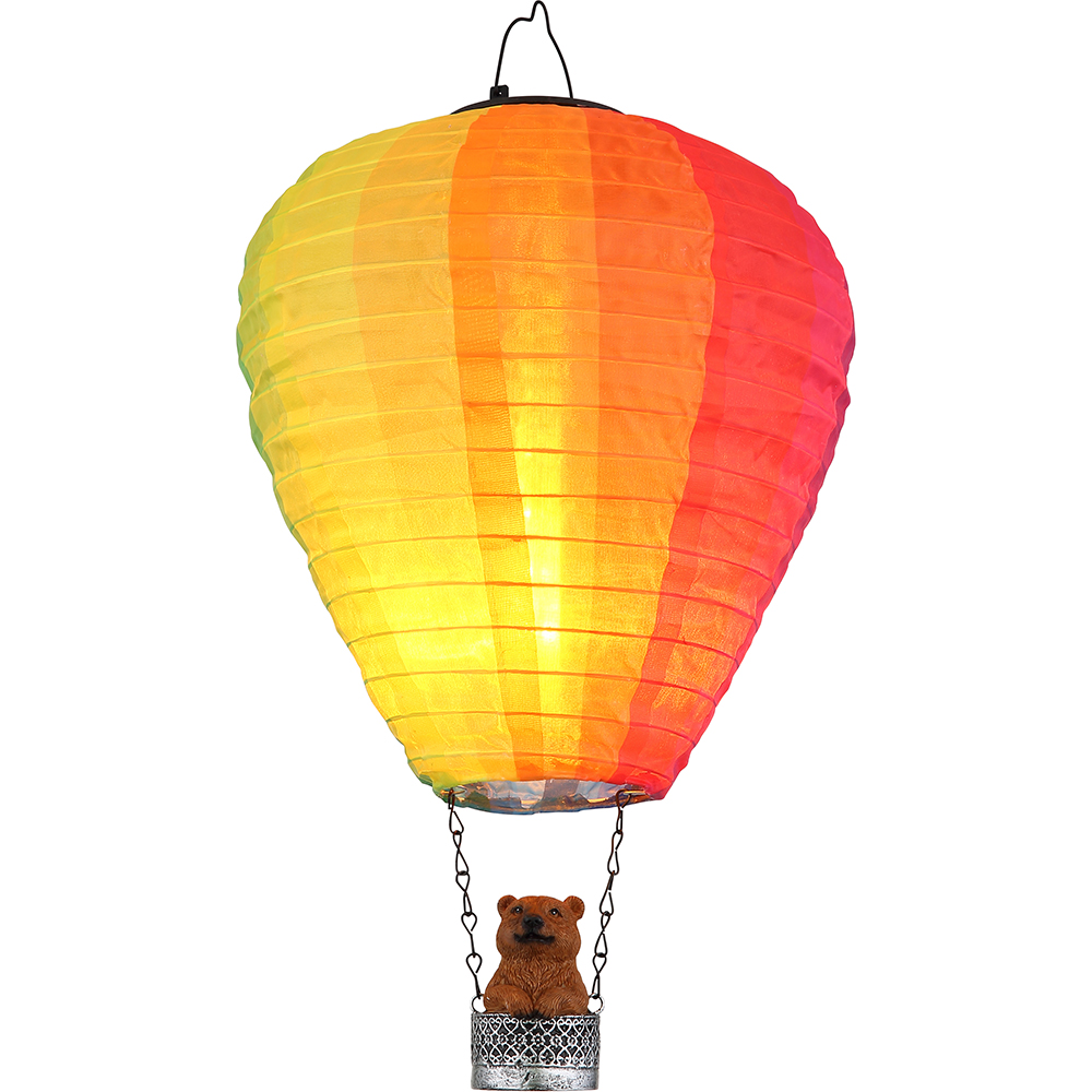 Lampa solara GLOBO balon aer cald, 1800K, IP44, plastic, argintiu