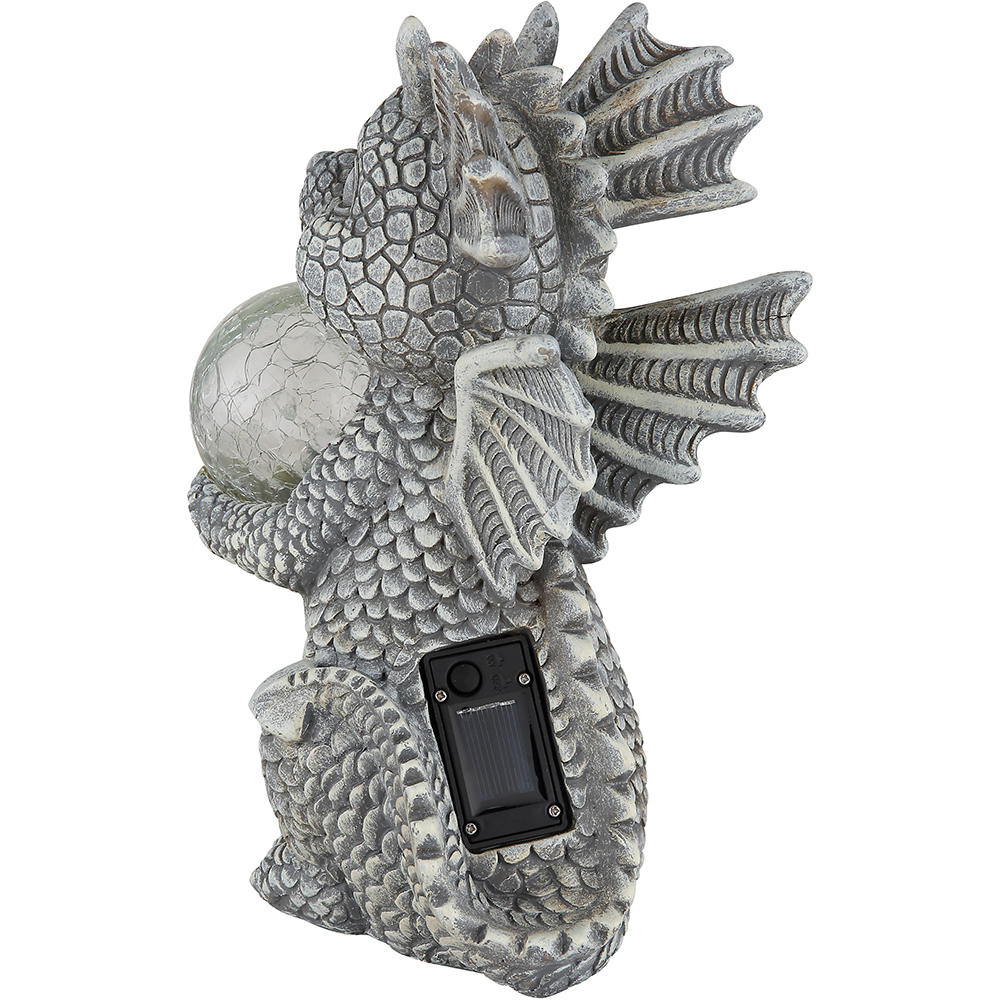 Lampa solara GLOBO dragon, 3000K, IP44, plastic, gri mat