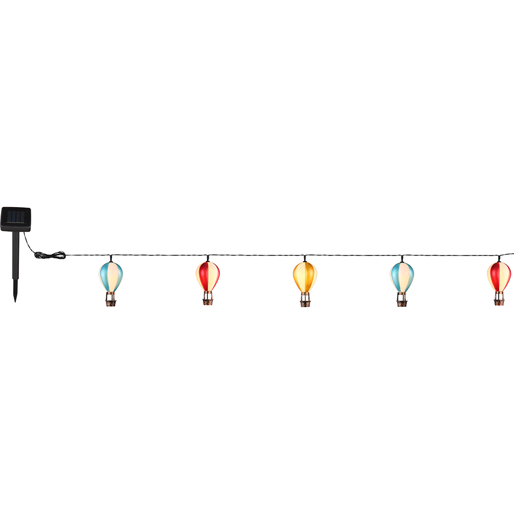 Ghirlanda solara GLOBO balon aer cald, 3000K, 1.5m, plastic, multicolor