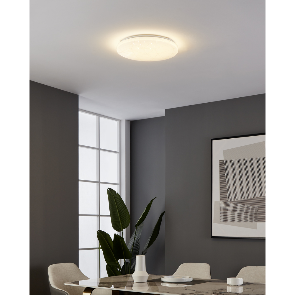 Plafoniera Led EGLO Rende, 19.5W, 2300lm, lumina calda, IP20, alb