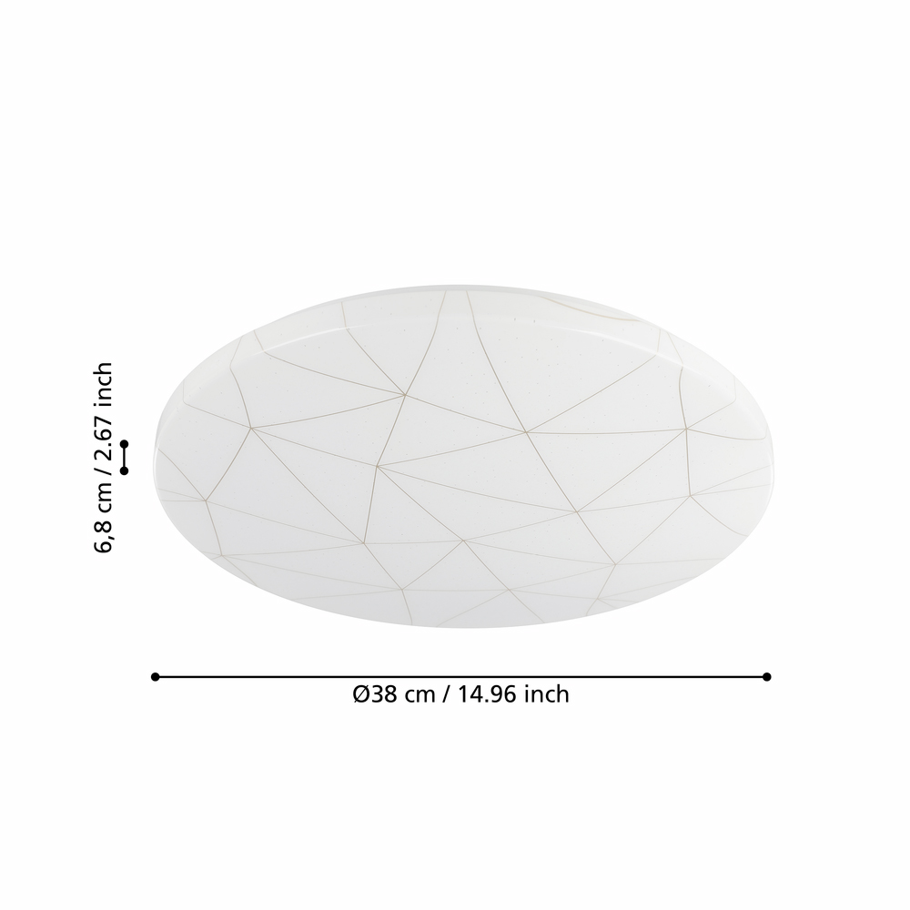 Plafoniera Led EGLO Rende, 19.5W, 2300lm, lumina calda, IP20, alb