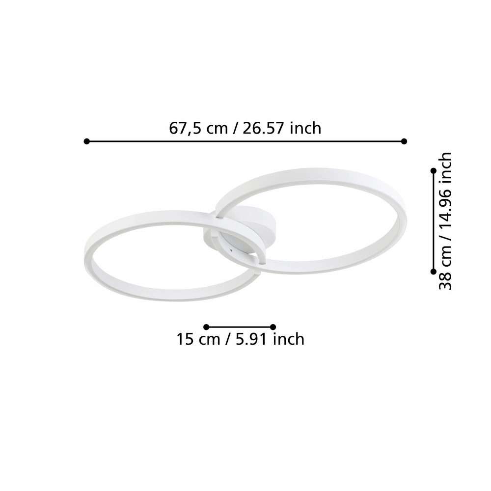 Plafoniera Led EGLO Amandolo, 19.5W, 2400lm, lumina variabila, IP20, alb