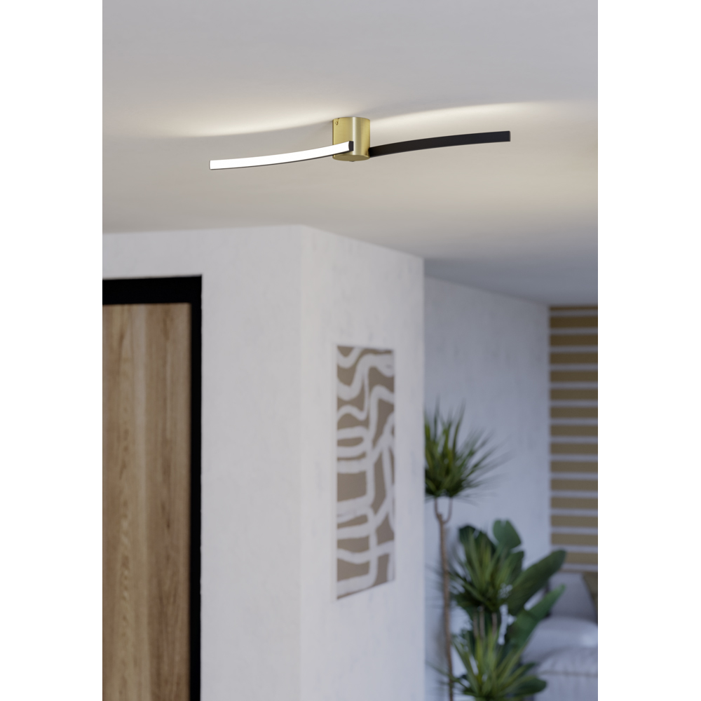 Plafoniera Led EGLO Aieta, 12W, 1450lm, lumina neutra, IP20, negru