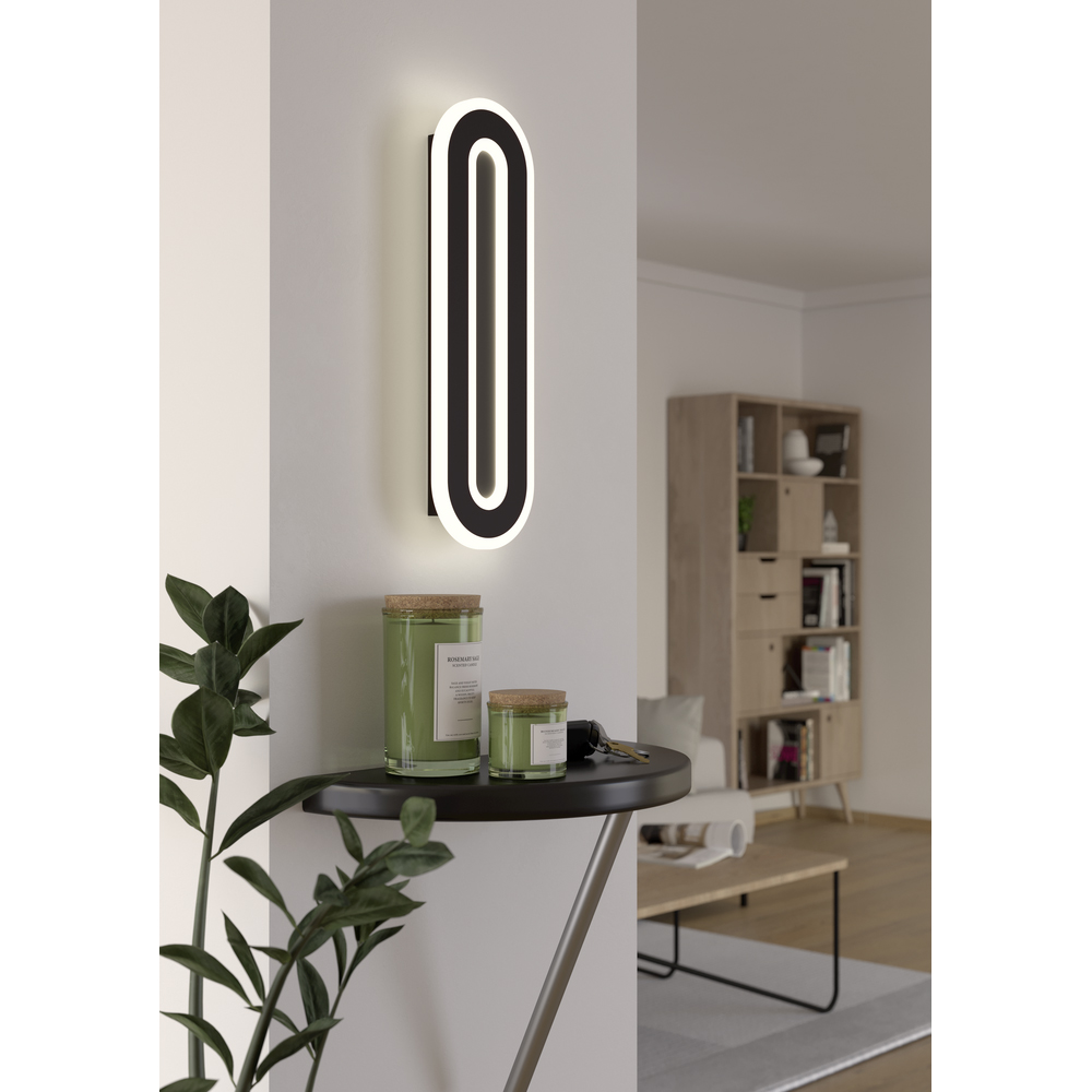 Aplica Led EGLO Macchioni, 12W, 1560lm, lumina neutra, IP20, negru-alb