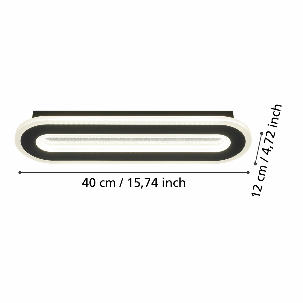 Aplica Led EGLO Macchioni, 12W, 1560lm, lumina neutra, IP20, negru-alb