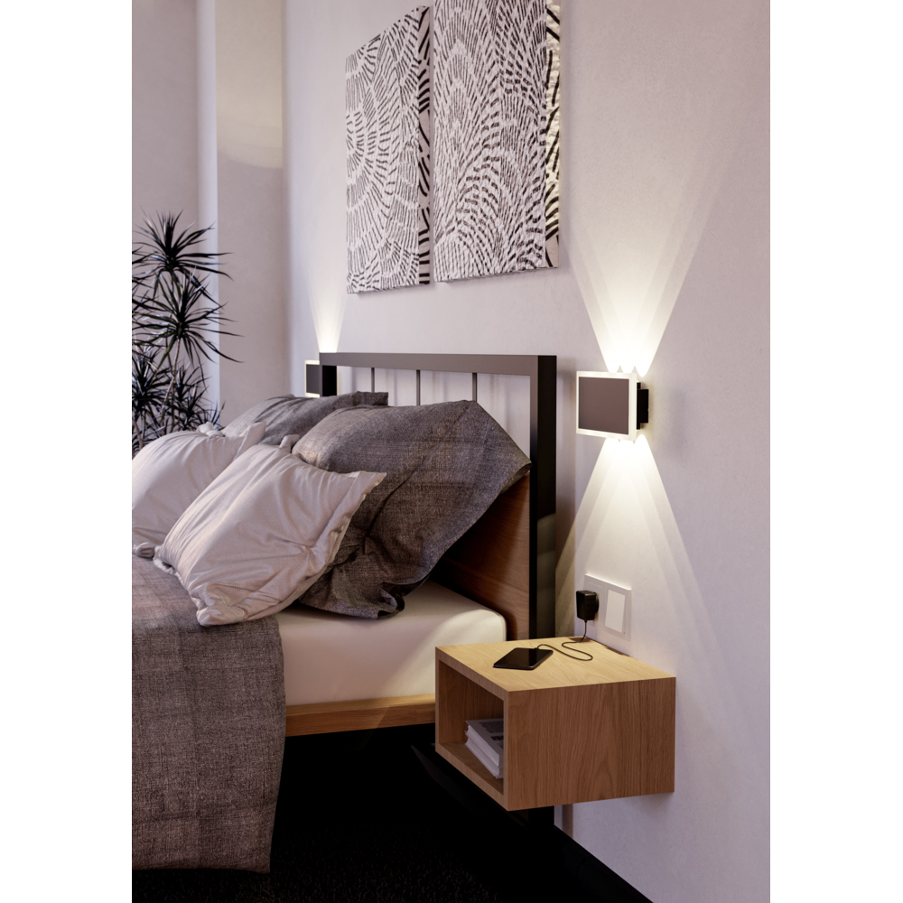 Aplica Led EGLO Talamello, 12W, 1500lm, lumina calda, IP20, negru