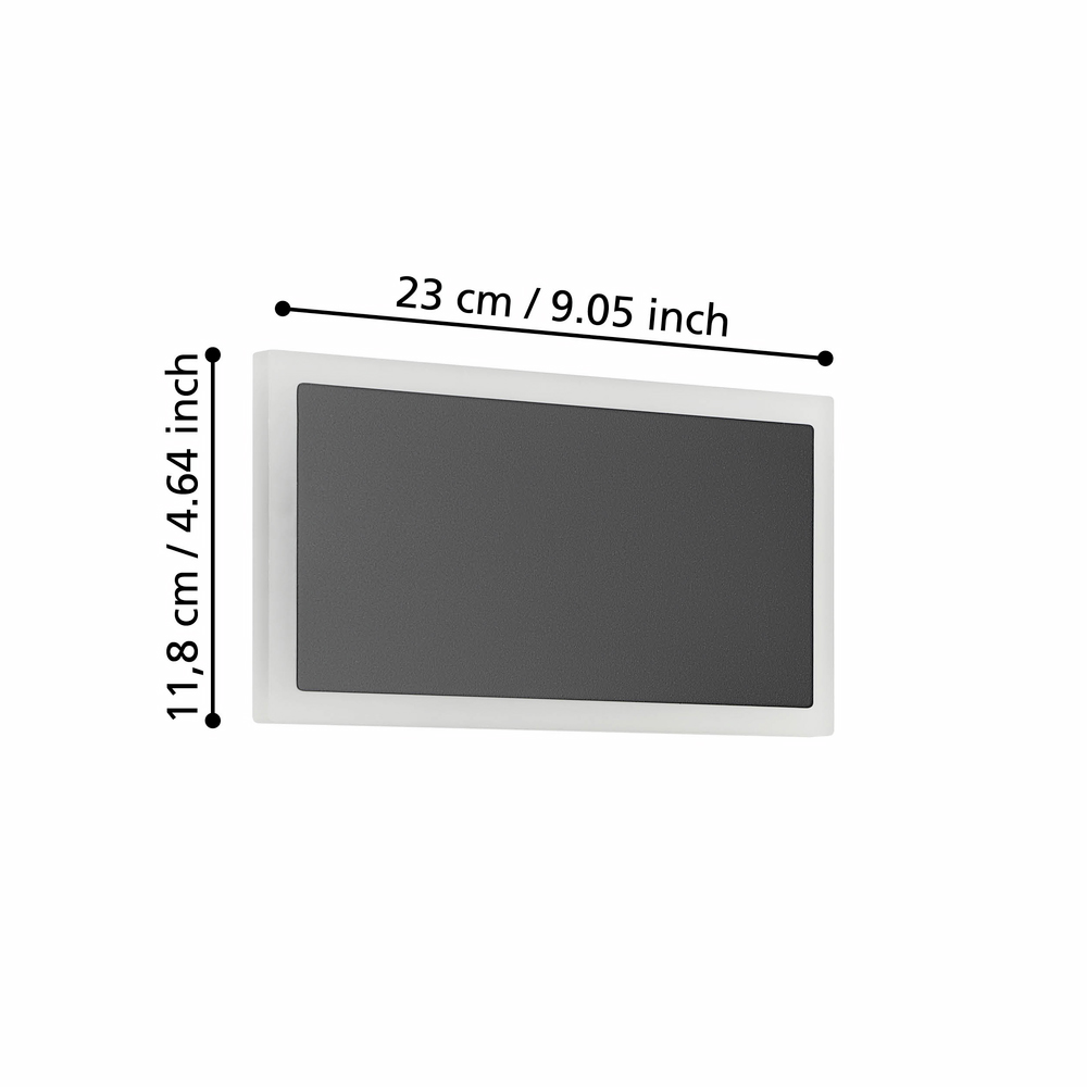 Aplica Led EGLO Talamello, 12W, 1500lm, lumina calda, IP20, negru