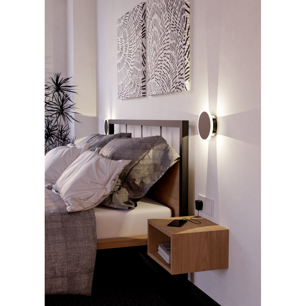 Aplica Led EGLO Talamello, 12W, 1450lm, lumina calda, IP20, negru-alb
