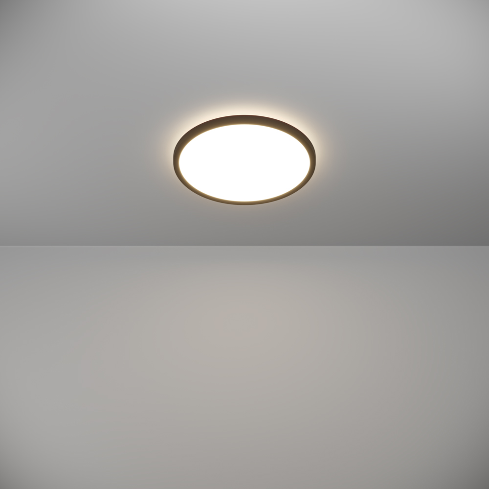 Plafoniera Led EGLO Rovito, 13.9W, 1750lm, lumina variabila, IP44, negru-alb
