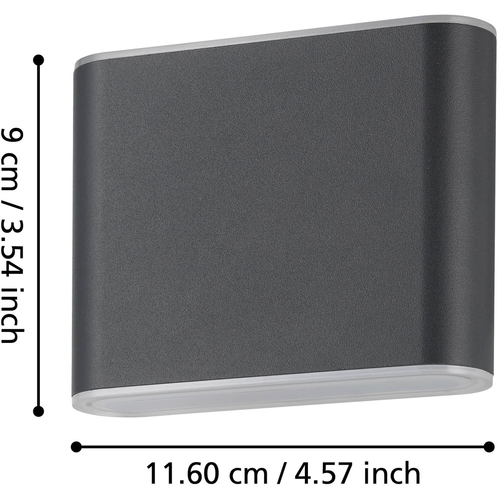 Aplica exterior EGLO Grutti, LED, CCT, 2x2.9W, IP65, antracit