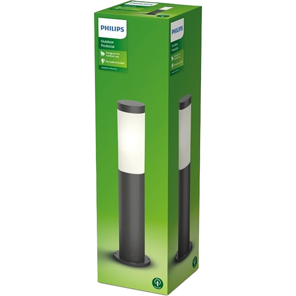Lampa piedestal pentru alee Philips Utrecht, E27, 20W, IP44, aluminiu, gri Antracit