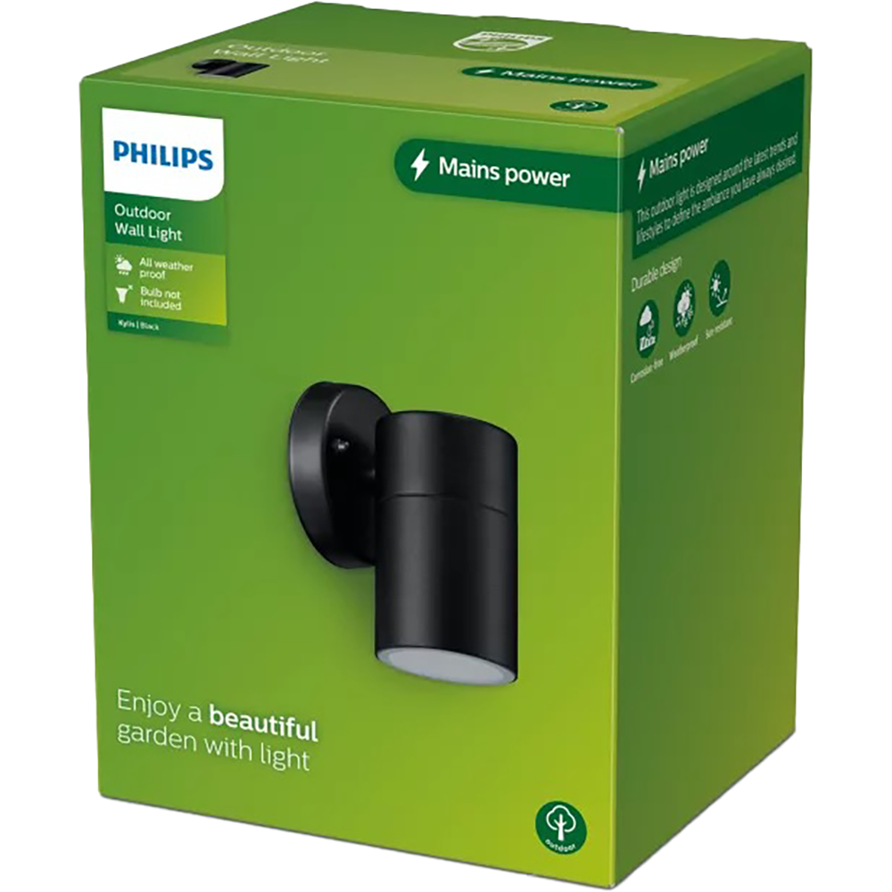 Lampa de exterior Philips Kylis, GU10, 25W, IP44, aluminiu, negru