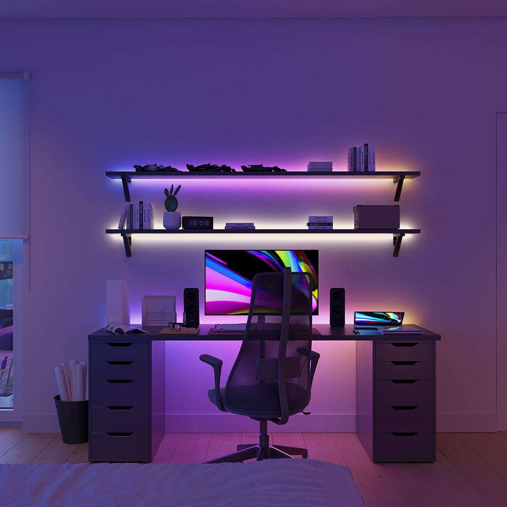 Banda LED RGB PHILIPS Hue Essential, 15.3W, IP20, plastic, transparent, 5 m