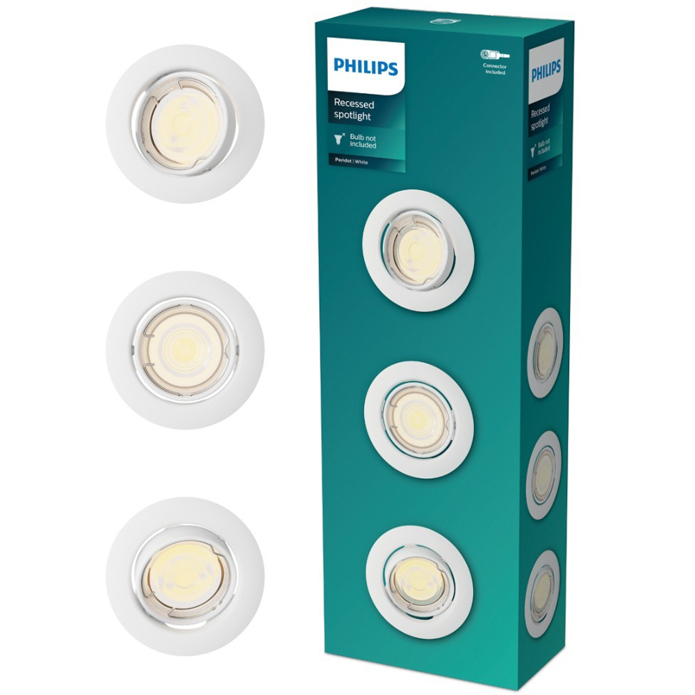 Set spot incastrat PHILIPS Peridot 8721103036971, 7W, IP20, alb, 3 bucati