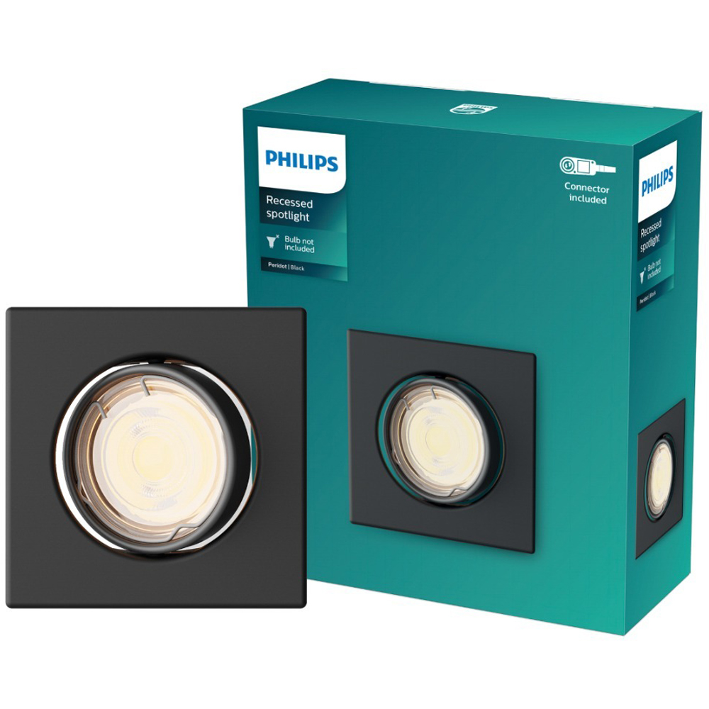 Spot incastrat PHILIPS Peridot 8720169392687, 7W, IP20, negru