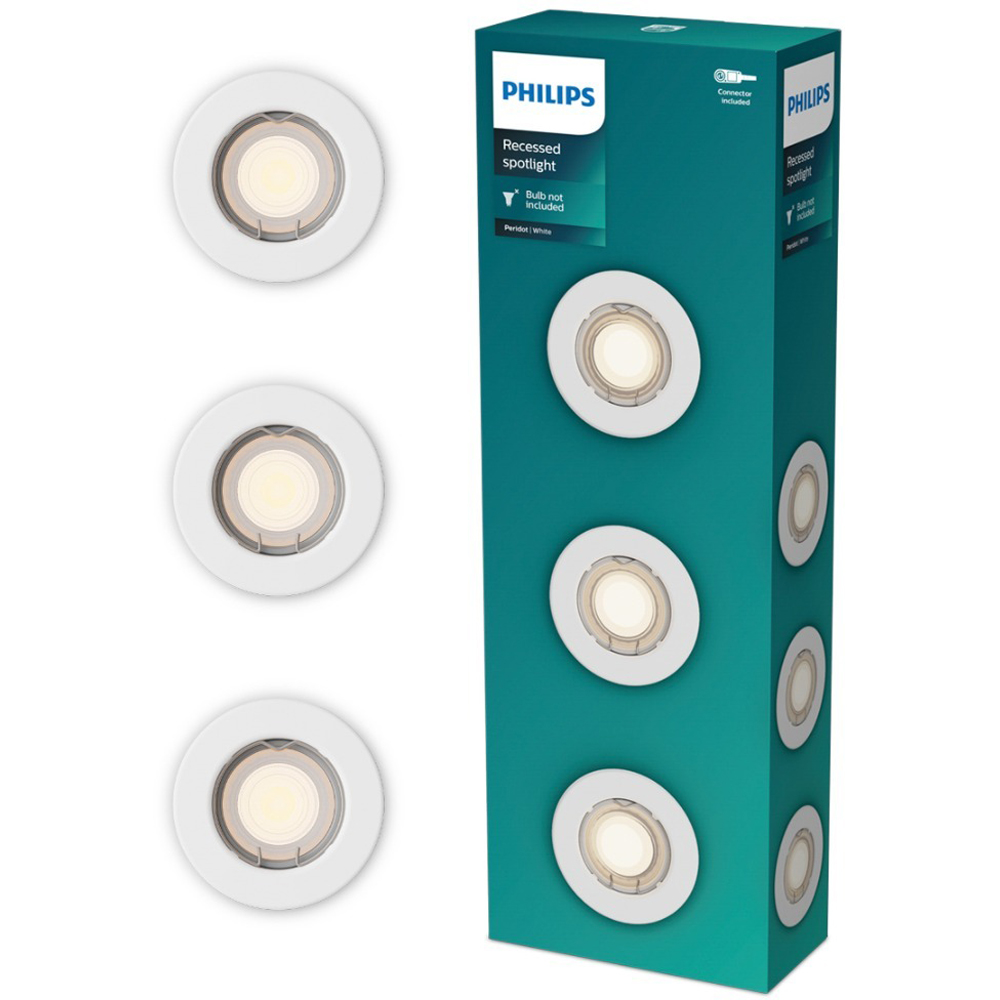 Set spot incastrat PHILIPS Peridot 8721103037077, 7W, IP20, alb, 3 bucati