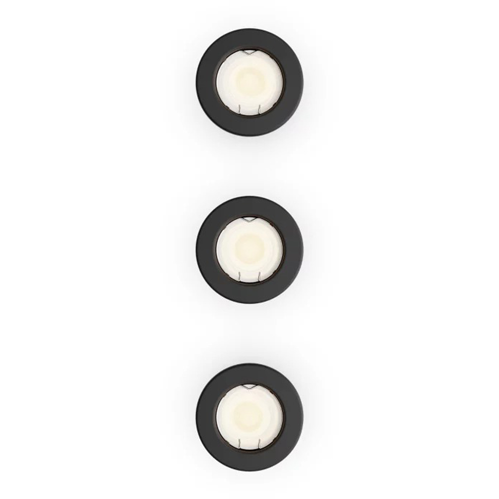 Set spot incastrat PHILIPS Peridot 8721103037091, 7W, IP20, negru, 3 bucati