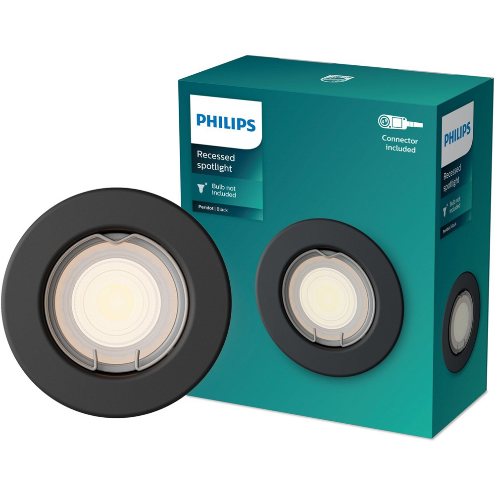 Spot incastrat PHILIPS Peridot 8720169392748, 7W, IP20, negru