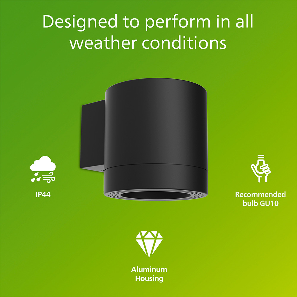 Lampa de exterior Philips Fylx, GU10, 5W, IP44, aluminiu, negru