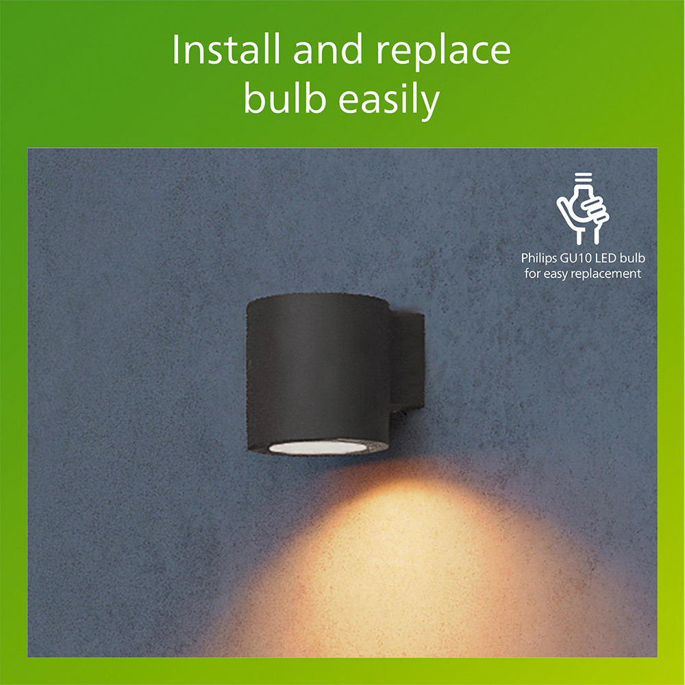 Lampa de exterior Philips Fylx, GU10, 5W, IP44, aluminiu, negru