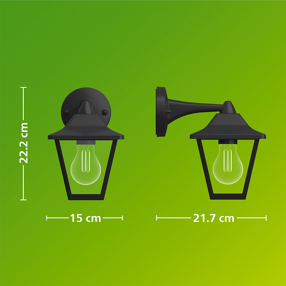 Lampa de exterior Philips Juli, 25W, IP44, plastic, negru