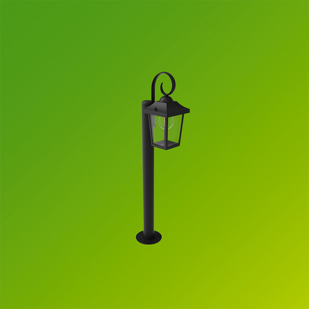 Lampa de exterior cu piedestal Philips Buzzard, E27, 25W, IP44, aluminiu, negru