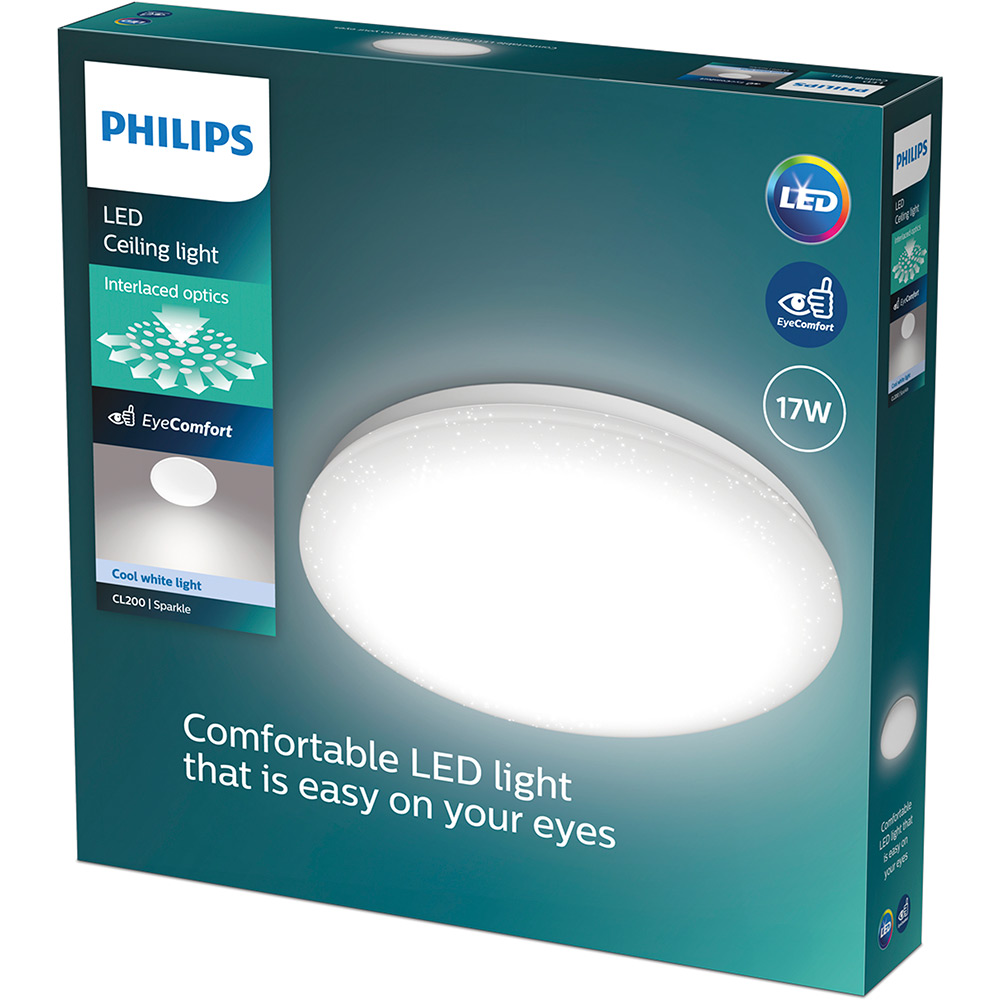 Plafoniera LED PHILIPS Moire Sparkling, 17W, 1900lm, IP20, 4000K, aluminiu plastic, alb