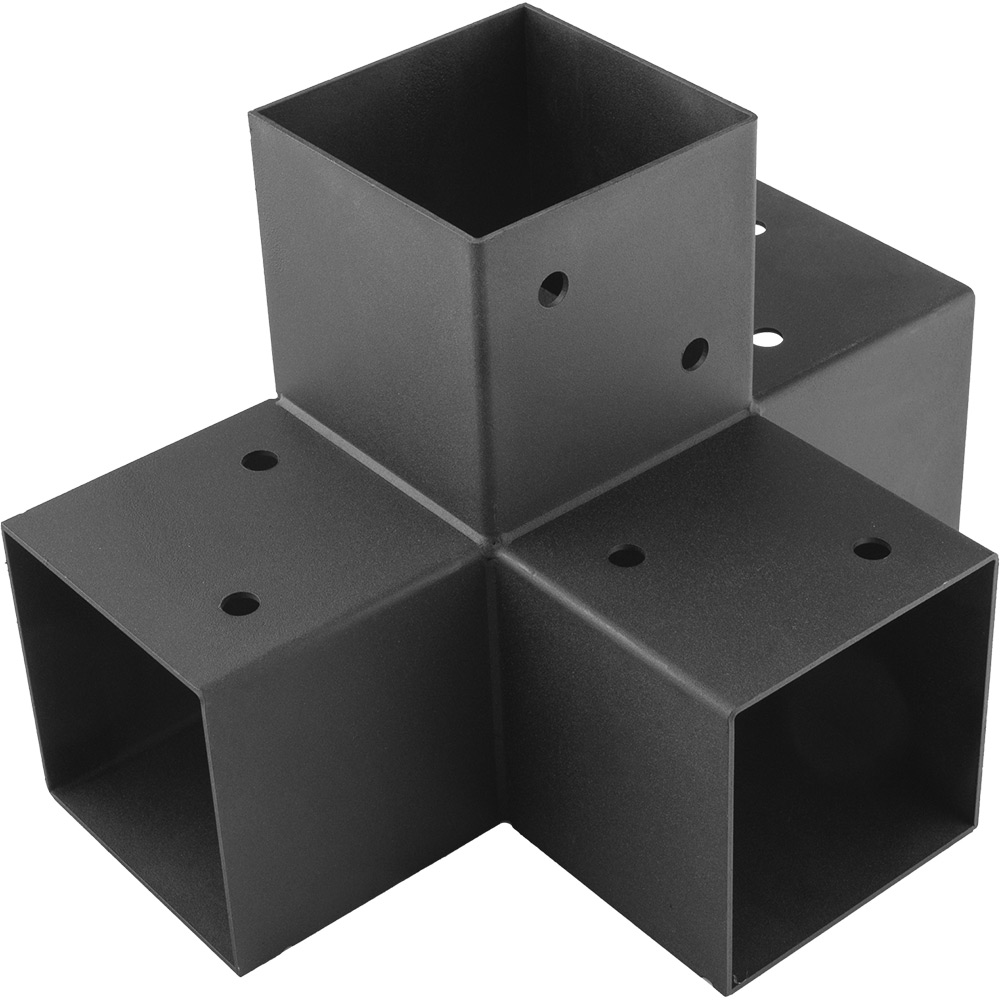 Conector pergola GPX 100 DMX, 102 x 206 x 306 x 2 mm,  vopsit cu pulbere neagra, otel