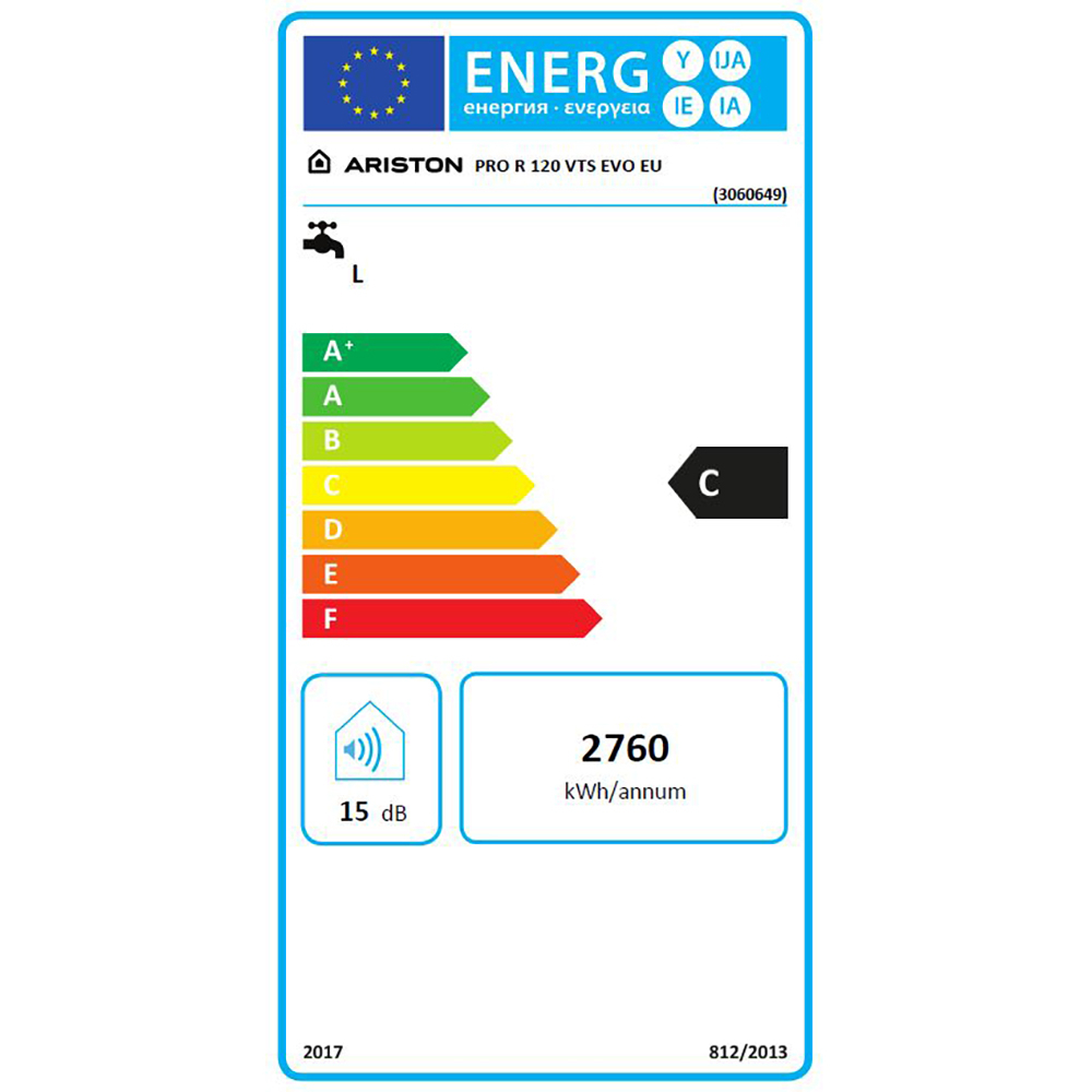 Boiler termoelectric ARISTON Pro R Thermo Evo, 120l, 2000W, alb