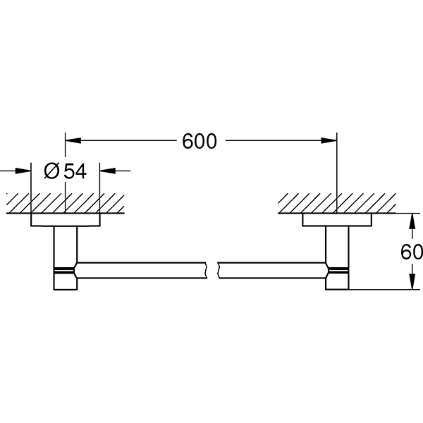 Bara prosop GROHE Essentials 40366001, 60cm, crom