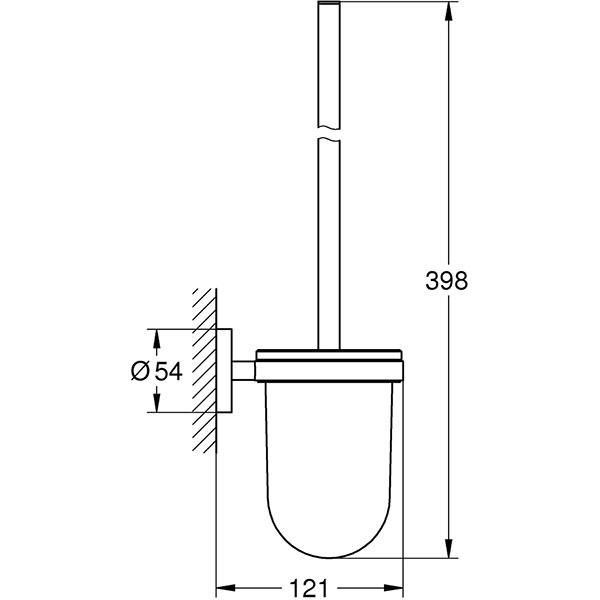 Set perie toaleta GROHE Essentials 40374001, crom-transparent