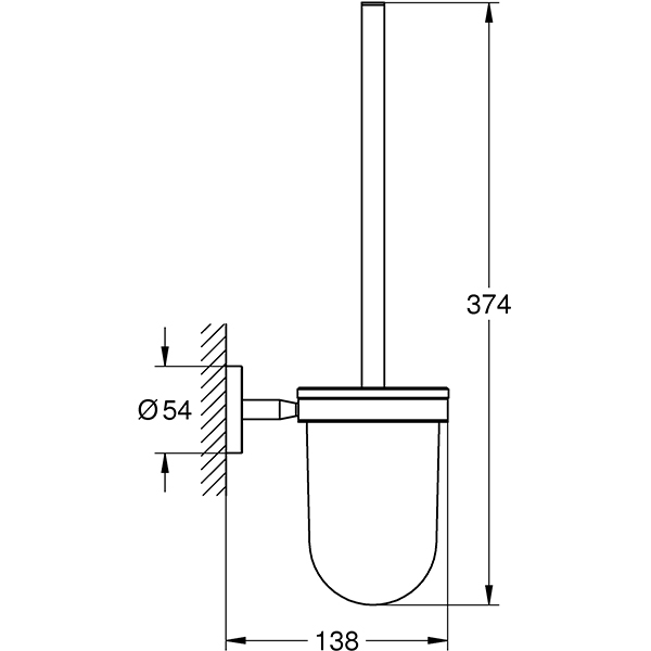 Set perie toaleta GROHE Bau Cosmopolitan 40463001, crom-transparent