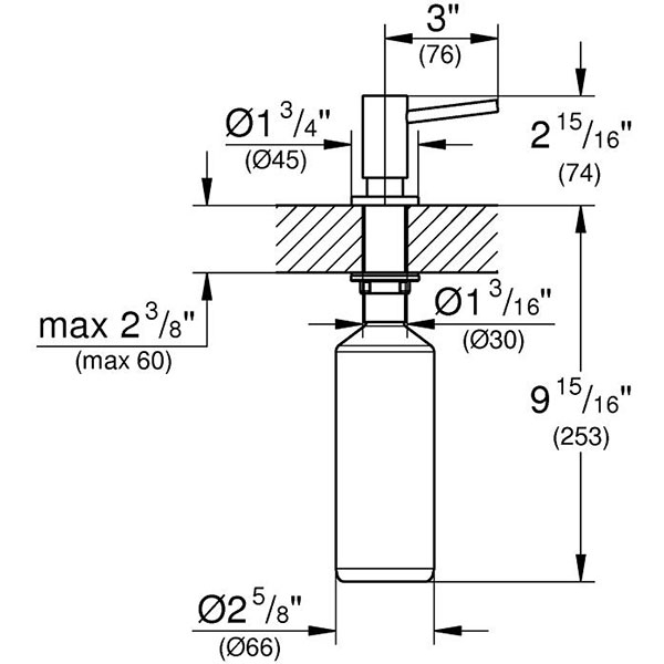 Dispenser sapun lichid GROHE 40535AL0, 500 ml, alama, antracit