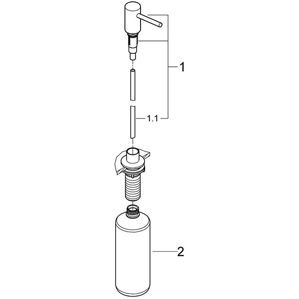Dispenser sapun lichid GROHE 40535AL0, 500 ml, alama, antracit