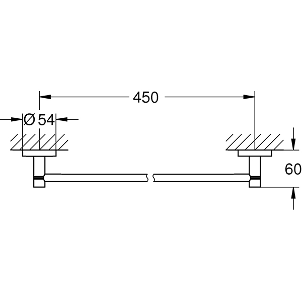 Suport prosop GROHE Essentials 40688001, 45cm, crom