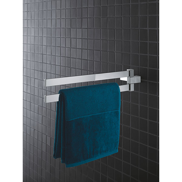 Suport prosop dublu GROHE Selection Cube 40768000, 40cm, argintiu