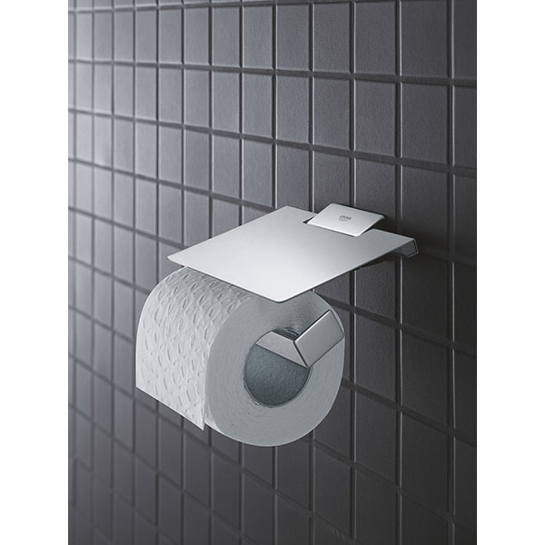 Suport hartie igienica GROHE Selection Cube 40781000, argintiu