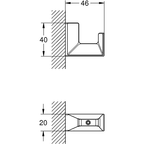 Cuier prosop GROHE Selection Cube 40782000, argintiu