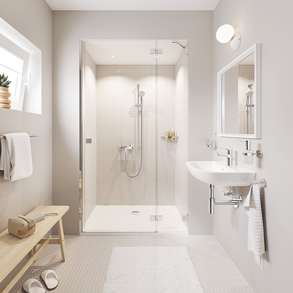 Baterie lavoar GROHE Bauloop 23335001, marimea S, alama, argintiu